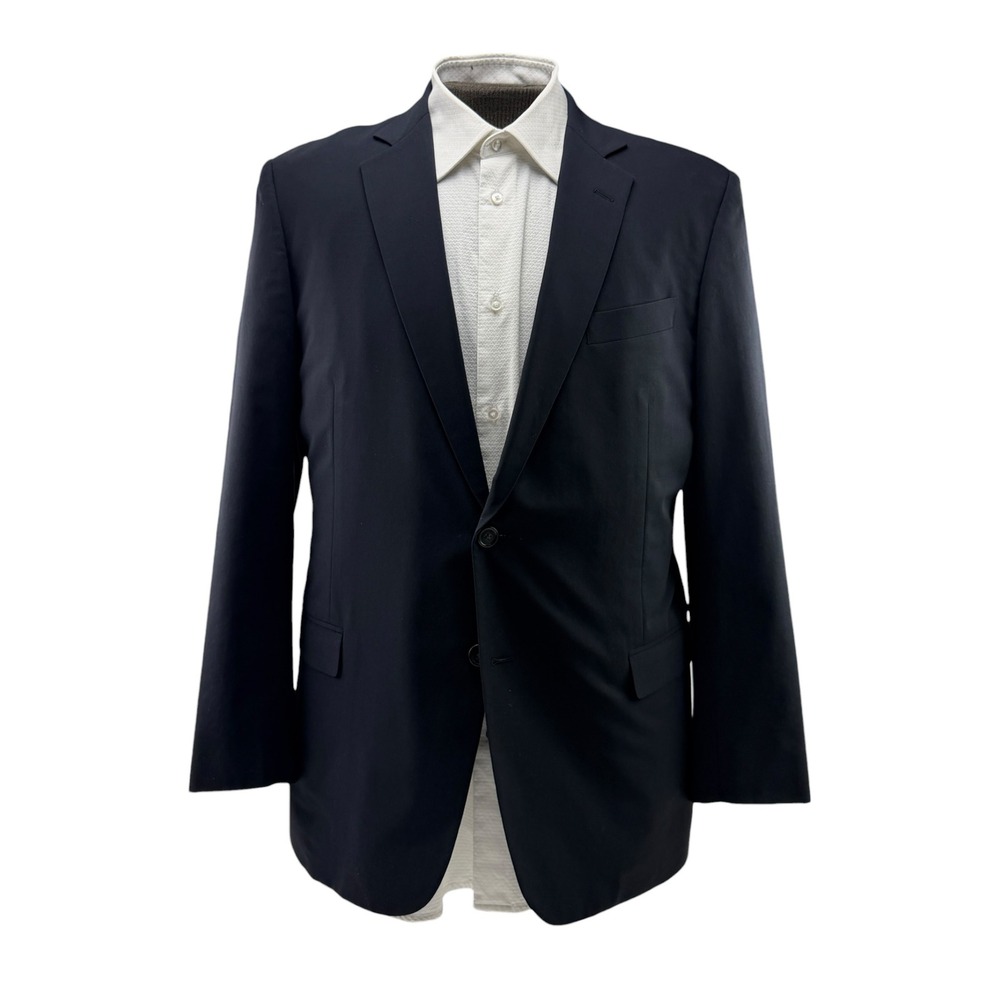 Brooks Brothers Fitzgerald BrooksCool Navy Wool Full Canvas Blazer Jacket 44R